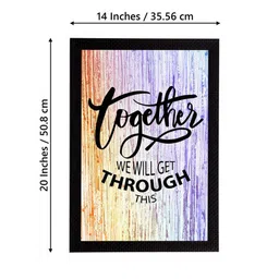 eCraftIndia Purple & Yellow Together We Will Get Through This Printed Textured UV Wall Art image 4