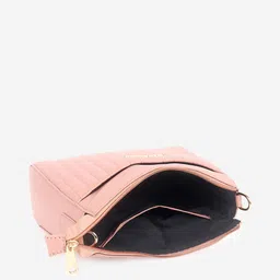 Black Spade Textured PU Structured Sling Bag with Quilted image 5