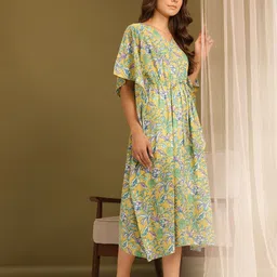 ETC Floral Print Long Kaftan Nightdress image 4