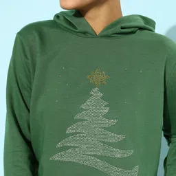KASSUALLY Women Gorgeous Green Conversational Christmas Update Sweatshirt image 3