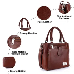 HiLEDER Pure Leather Crossbody Structured Handheld Bag image 4