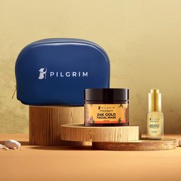 Pilgrim 24K Gold Glow Facial Kit with Vanity Bag for Wrinkles & Dark Spots-picture-9
