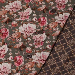 Manyavar Men Coffee Brown & Beige Solid Kurta with Churidar & Nehru Jacket image 3