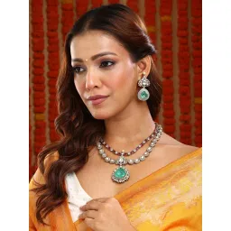 Ruby Raang Studio Multi-Color Stone Moissanite Jewellery Set image 1