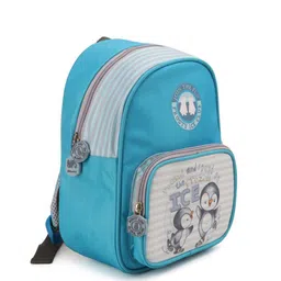 QIPS Unisex Kids Turquoise Blue & Grey Graphic Backpack image 2