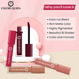 Colors Queen Sensational Liquid Matte Lip Color Lipstick - 7g - Shade 18 image 5