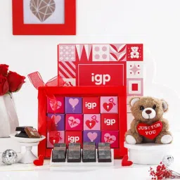 Just For You Teddy And Chocolates Combo image 1