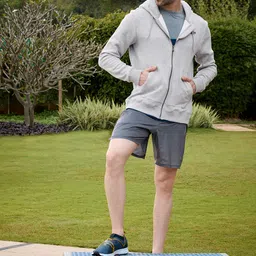 Reebok Men Grey Melange Solid Sporty Jacket-picture-11