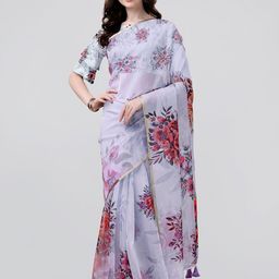 MIRCHI FASHION Floral Organza Saree-picture-25
