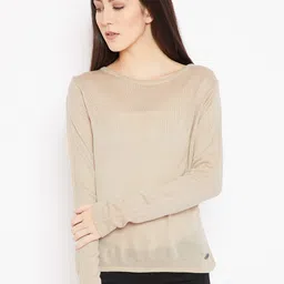 Cayman Women Beige Solid Pullover-picture-29