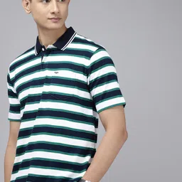 ColorPlus Striped Polo Collar Pure Cotton Comfort Fit T-shirt-picture-40