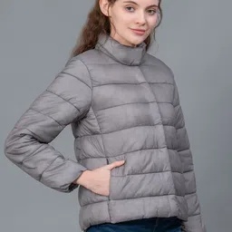 Red Tape Mock Collar Long Sleeves Puffer Jacket image 4