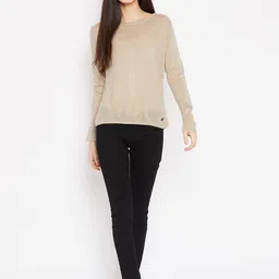 Cayman Women Beige Solid Pullover image 5