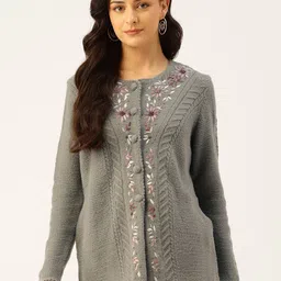 APSLEY Cable Knit Cardigan with Embellished Detail-image-2
