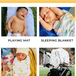 Moms Home Infants Set of 3 Printed Organic Cotton Supersoft Baby Muslin Swaddles image 3