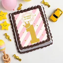 Princess First Birthday Chocolate Photo Cake 500 g-picture-35