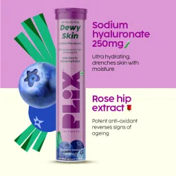 Plix Hyaluronic Acid + Superfoods 15 Effervescent Tablets Fine Lines/wrinkles- Pack Of 1 (blueberry)(15 tablets) image 5