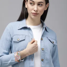 VOXATI Blue Embroidered Denim Jacket image 1