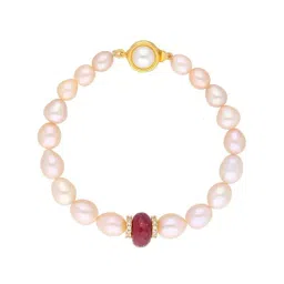 Sri Jagdamba Pearls Peach Pearl Casual Bracelet-image-10