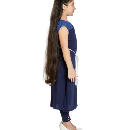 Peppermint Kids Navy Regular Fit Kurta Set image 4