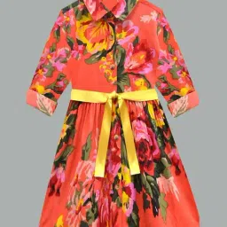 A.T.U.N. Kids Multicolor Floral Print Full Sleeves Dress-picture-33