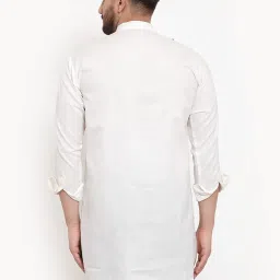 Benstoke White Regular Fit Short Kurta image 2
