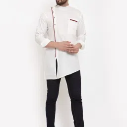 Benstoke White Regular Fit Short Kurta image 5
