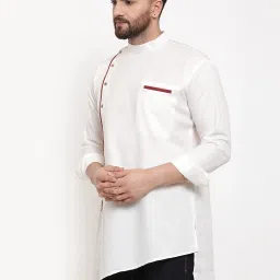 Benstoke White Regular Fit Short Kurta image 3