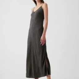 GAP Grey Solid Sleeveless Strappy Dress image 3