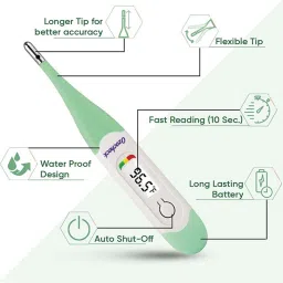 Ozocheck Digital Thermometer with Flexible Tip (White) image 5