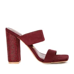 London Rag Women's Burgundy Casual Sandals image 1