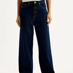 Levi's Women's Mid Rise Flared Dark-Blue Jeans-picture-33