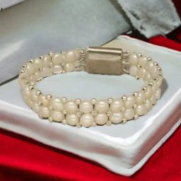 Sri Jagdamba Pearls Marvelous 2 Lines Pearl Bracelet for Women & Girls-picture-29