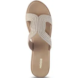 Mochi Women's Beige Casual Wedges image 3