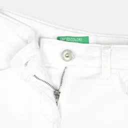 United Colors of Benetton Kids White Sequence Shorts image 3