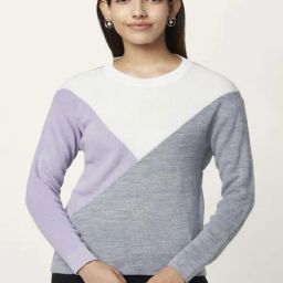 Annabelle by Pantaloons Grey Jacquard Pattern Sweater-picture-27