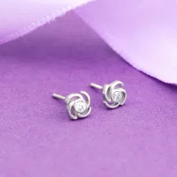 GIVA 92.5 Sterling Silver Crafted Twist Stud Earrings for Women-picture-12