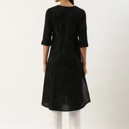 Amukti Black Cotton Woven Design Kurti image 2