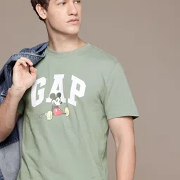 GAP Brand Logo Mickey Mouse Printed Pure Cotton T-shirt-picture-22
