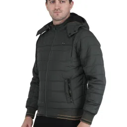 Monte Carlo Dark Olive Regular Fit Hooded Jacket image 3