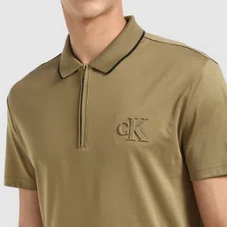 Calvin Klein Jeans Men Solid Polo Collar Cotton T-shirt image 2
