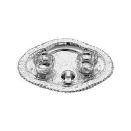 Sri Jagdamba Pearls 0.8 Silver Decorative Puja Thali image 1