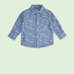 Pantaloons Baby Blue Cotton Printed Full Sleeves Shirt-image-21
