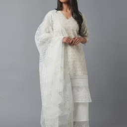 W White Printed Dupatta image 2