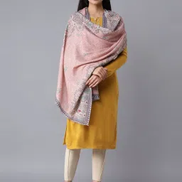 W Peach Floral Print Shawl image 3