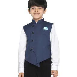 VASTRAMAY Kids Navy Nehru Jacket image 1