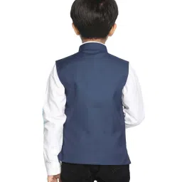 VASTRAMAY Kids Navy Nehru Jacket image 2