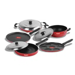 Sumeet Elegant Design Red Aluminium Cookware Set-picture-21