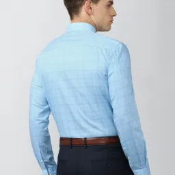 Peter England Blue Regular Fit Checks Shirt image 2