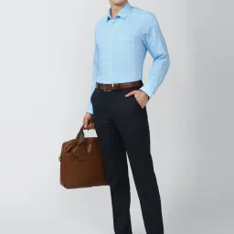 Peter England Blue Regular Fit Checks Shirt image 5